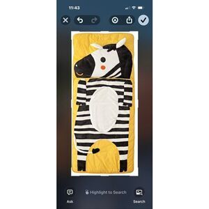 Land of Nod Zebra Sleeping Bag Kids